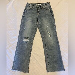 Altar'd State Straight Leg Distressed Blue Jeans